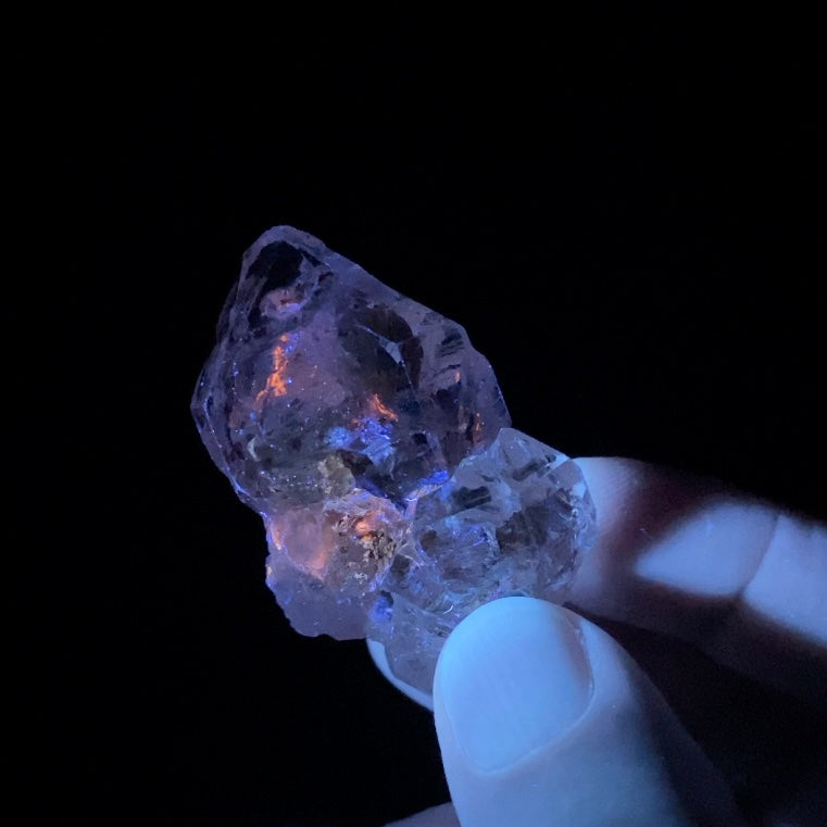 Fenster Quartz Crystal with Fluorescent Inclusions and Double Terminations