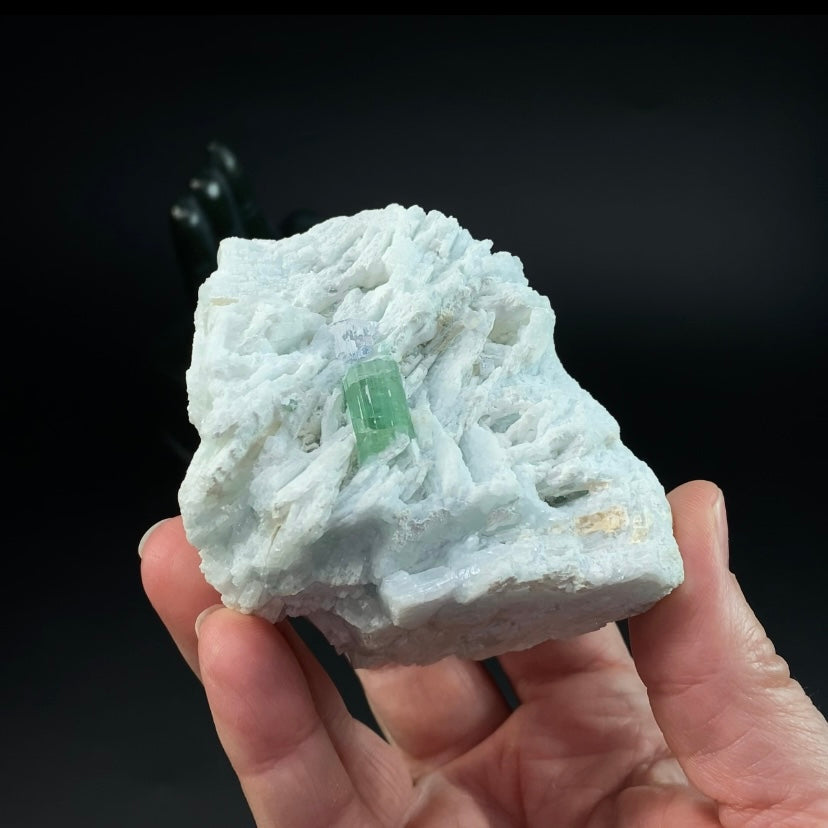 Green Tourmaline on Cleavelandite, Afghanistan