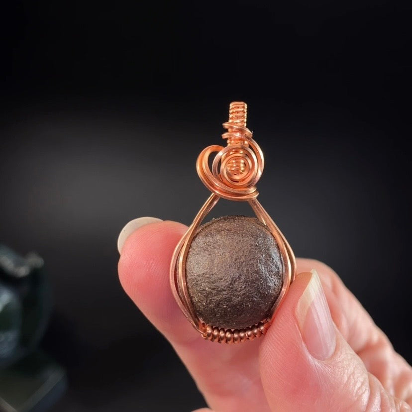 Shaman Stone aka Moqui Marble and Copper Handmade Wire Wrapped Pendant