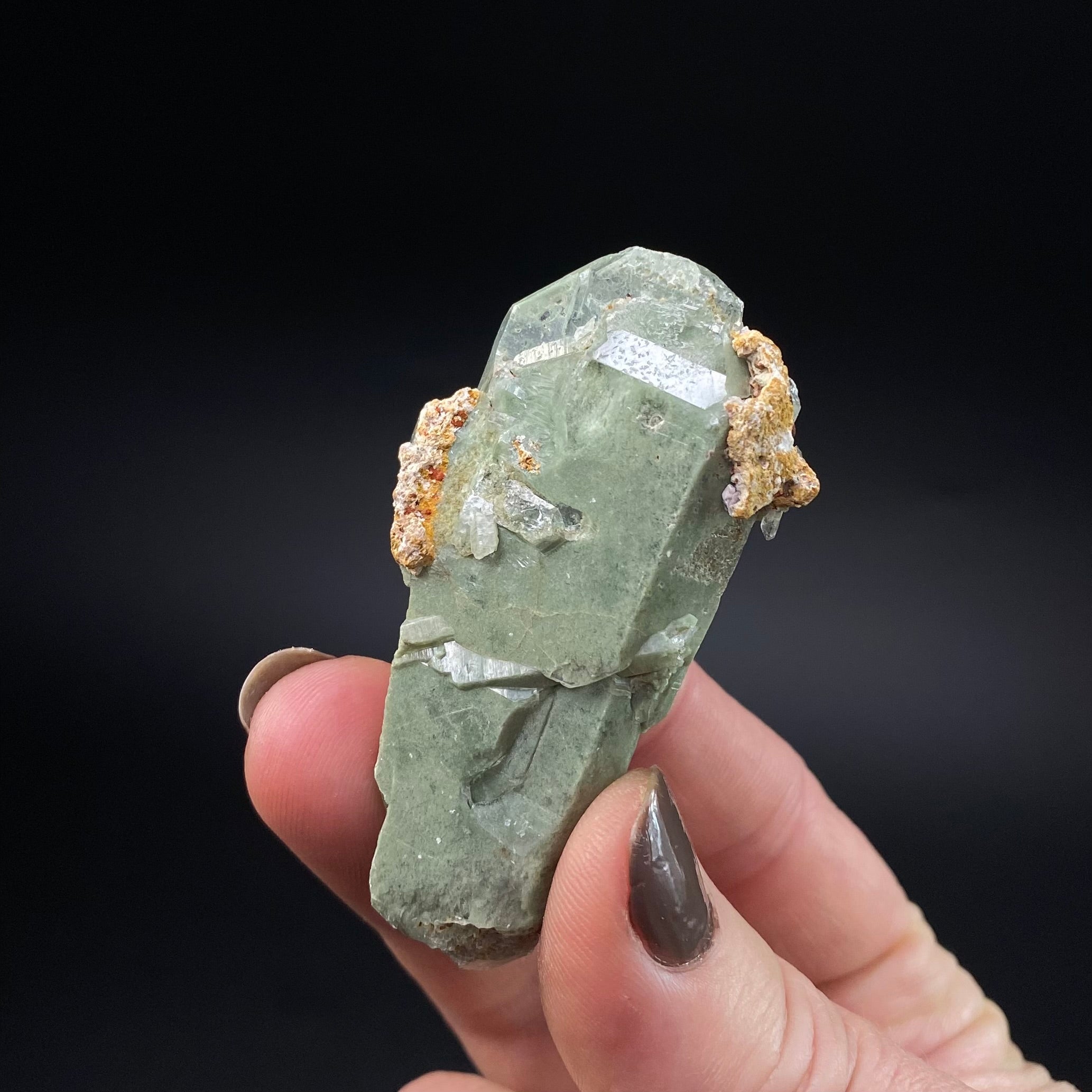 Lustrous Chlorite Included Quartz Cluster