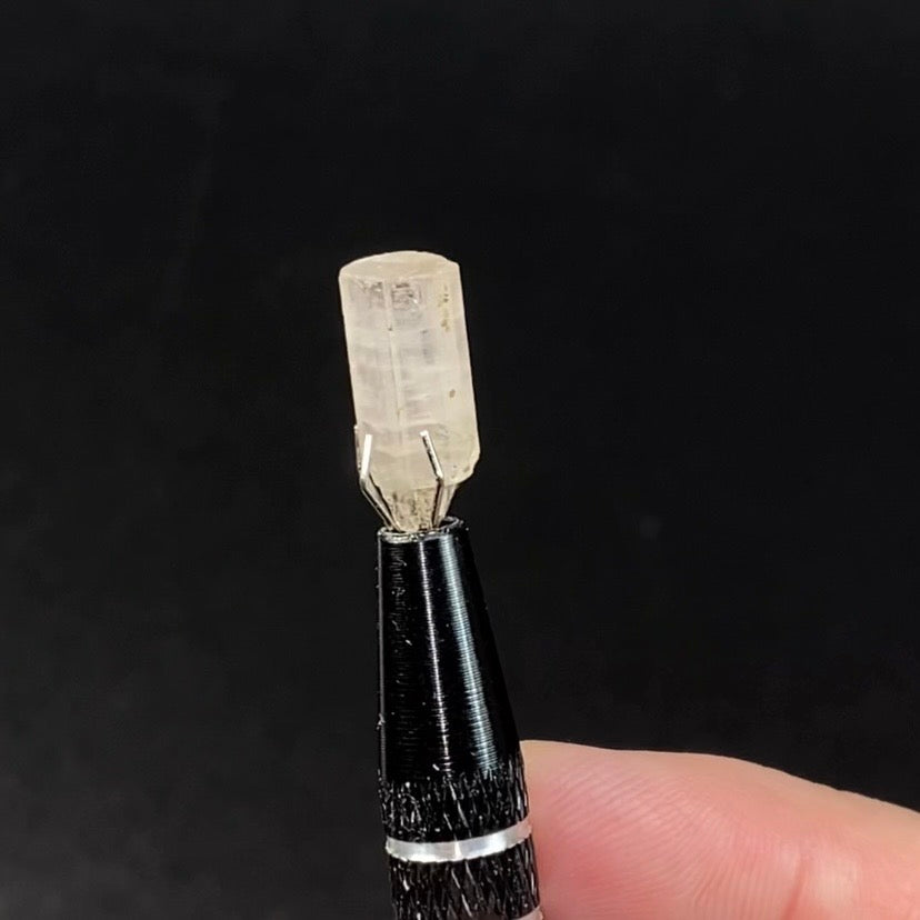 Terminated Pink Apatite Crystal with Muscovite Mica - Fluorescent Natural Crystal
