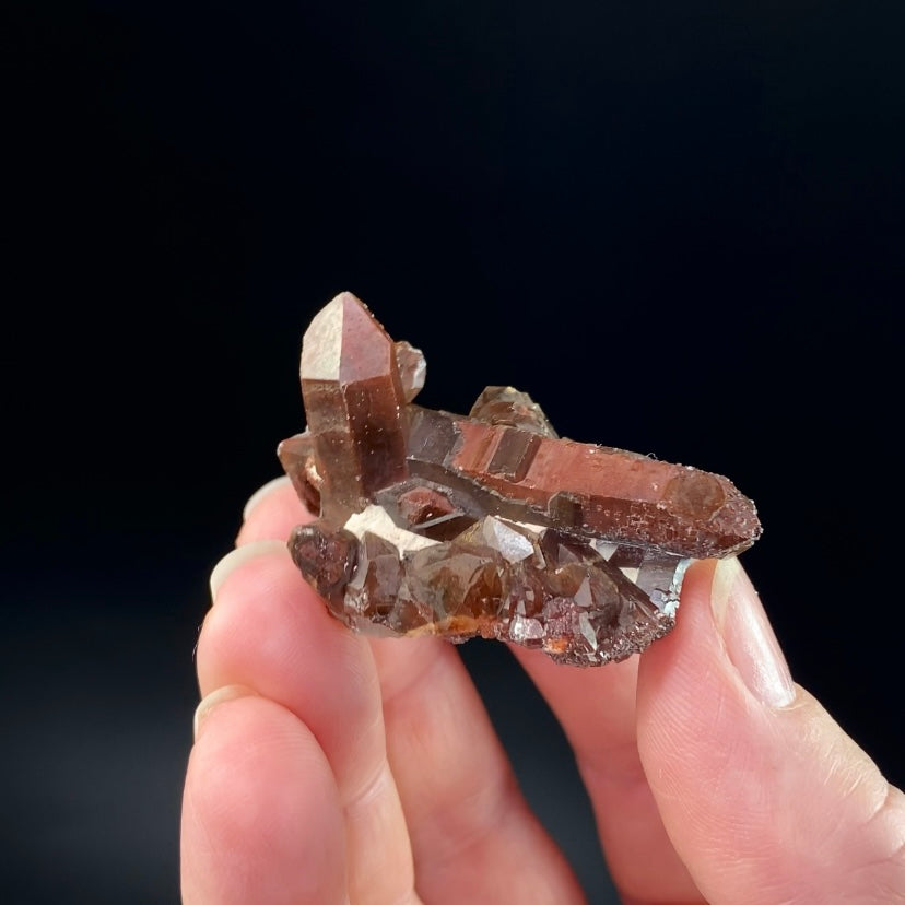 Red Hematite Quartz Crystal Specimen from Tourash, Morocco