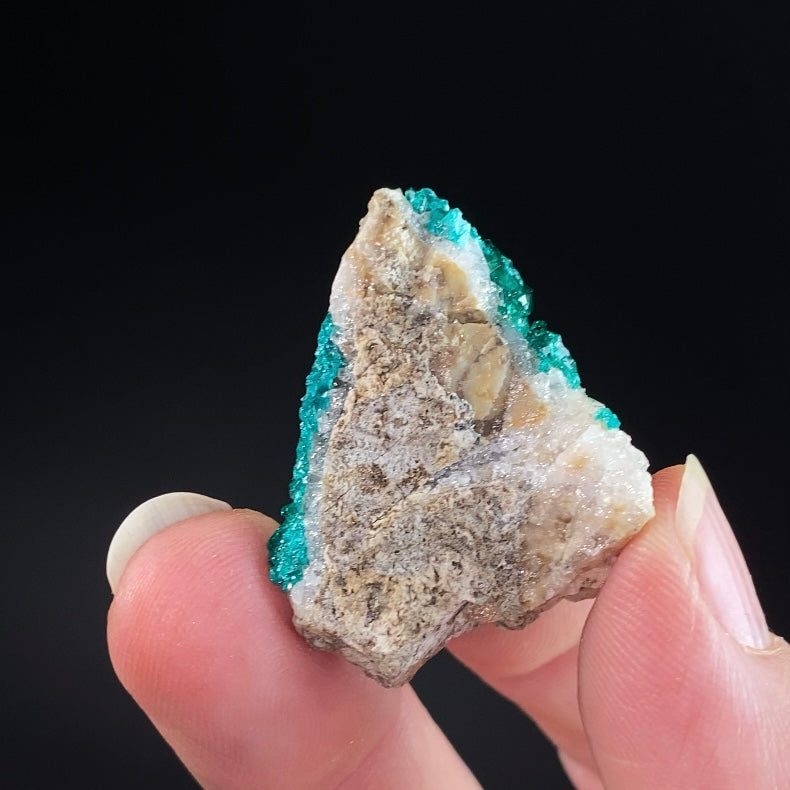 Dioptase Crystals on Quartz Rich Matrix from Kazakhstan