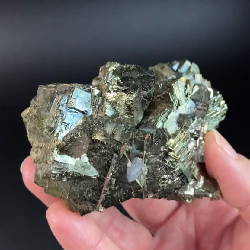 Iridescent Pyrite Cluster from Trepca Mine Complex, Mitrovica, Kosovo