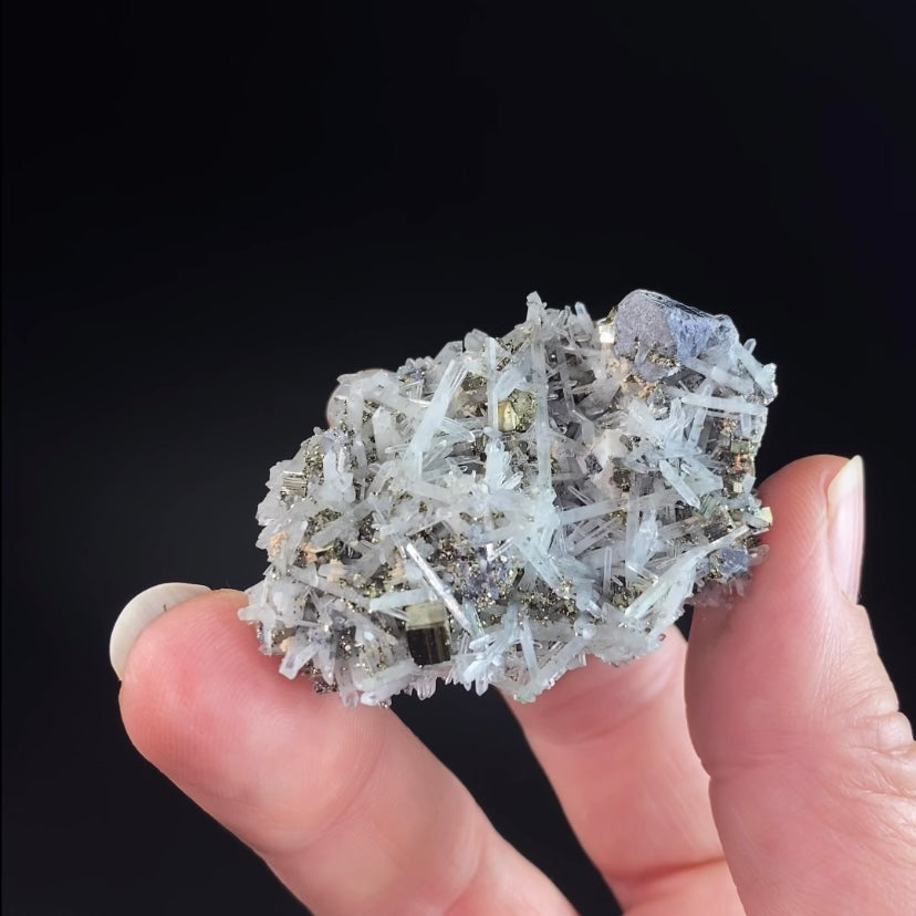 Needle Quartz Crystals, Cubic Pyrite & Galena from Dalnegorsk, Russia