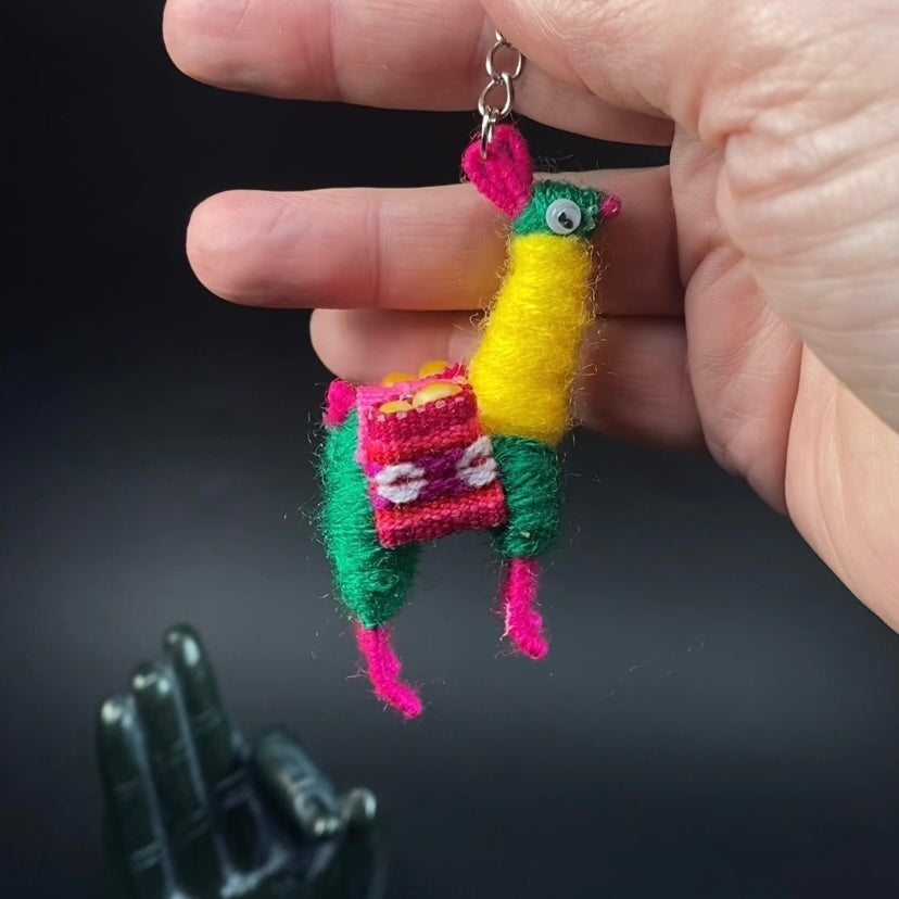 Hand Crafted Alpaca Yarn Llama Alpaca Doll Keychain