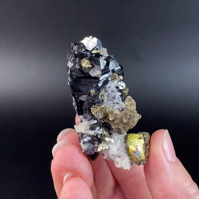 Sphalerite Cluster with Pyrite and Quartz from Trepça Mines, Kosovo