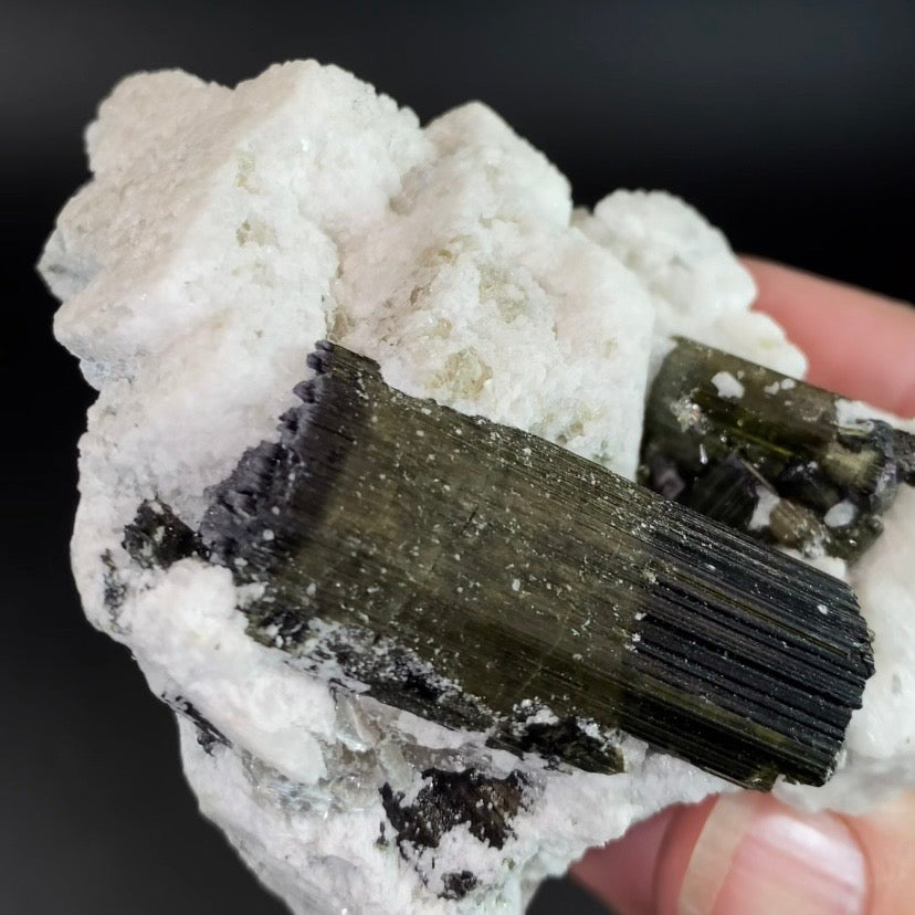 Chatoyant Green Cat's Eye Tourmaline Crystals on Matrix Pech, Afghanistan