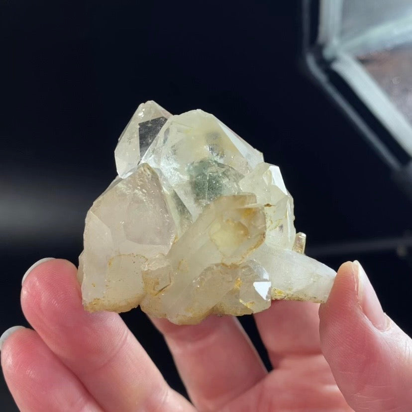Chlorite Included Quartz Cluster with Iron Oxide