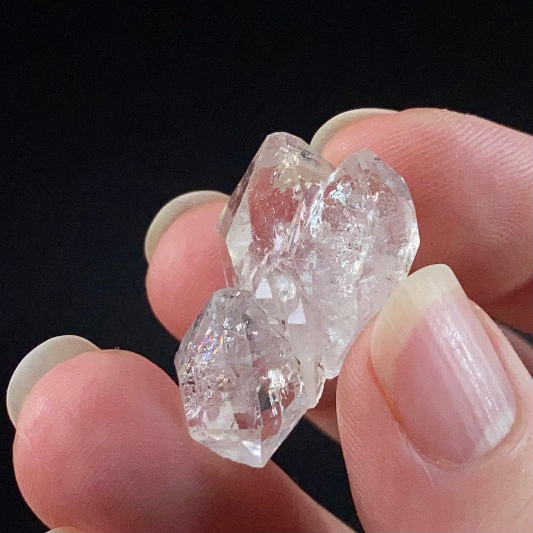 Double Terminated Diamond Style Quartz Crystal Cluster