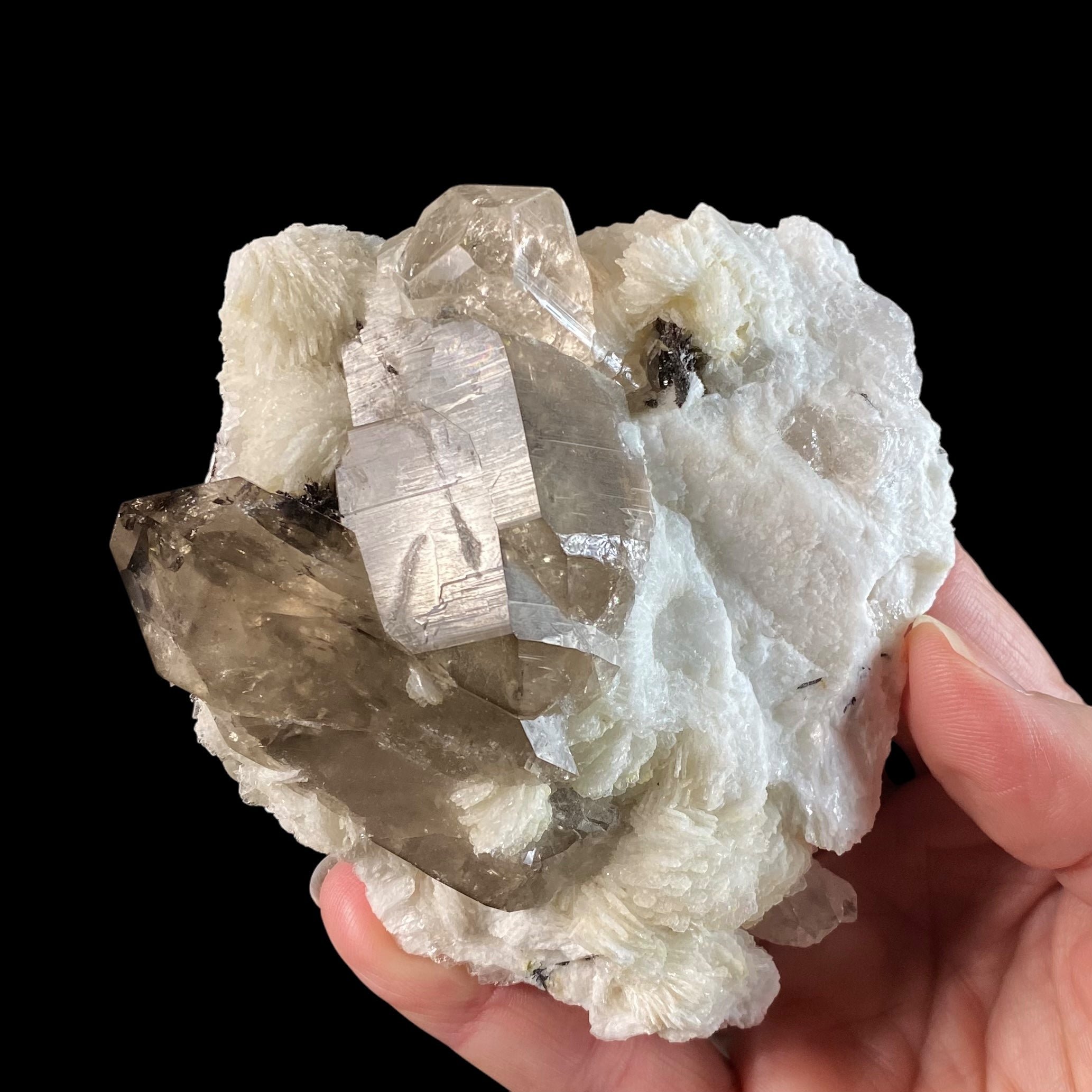 Topaz Crystal with Smoky Quartz & Cleavelandite from Shigar Valley, Gilgit-Baltistan, Pakistan