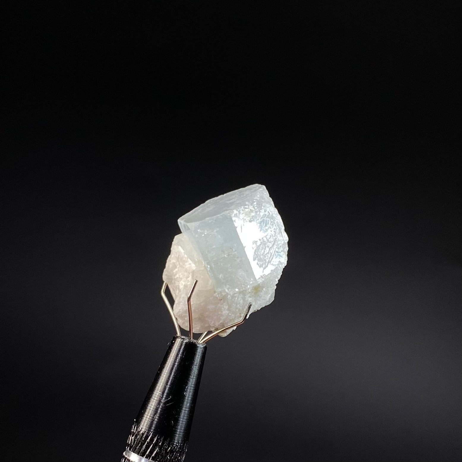 Terminated Aquamarine Crystal with Quartz Shigar Valley, Pakistan