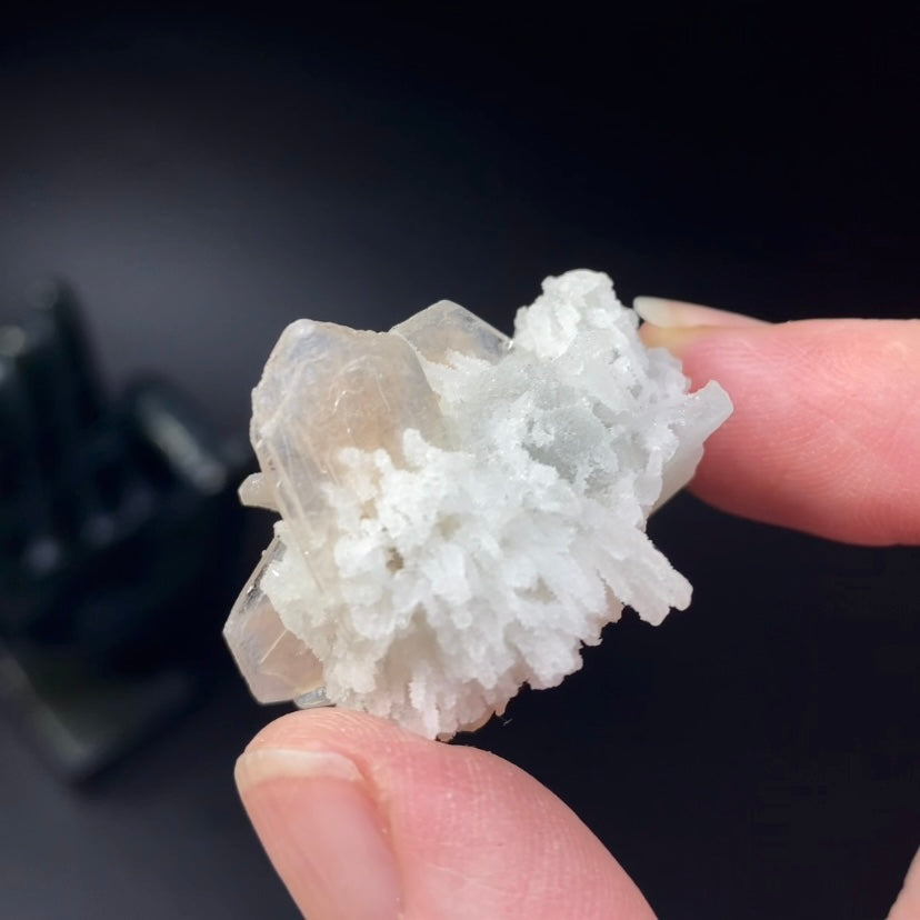 Gemmy Stilbite Crystals with Chalcedony Stalactites from Jalgaon, Maharashtra, India