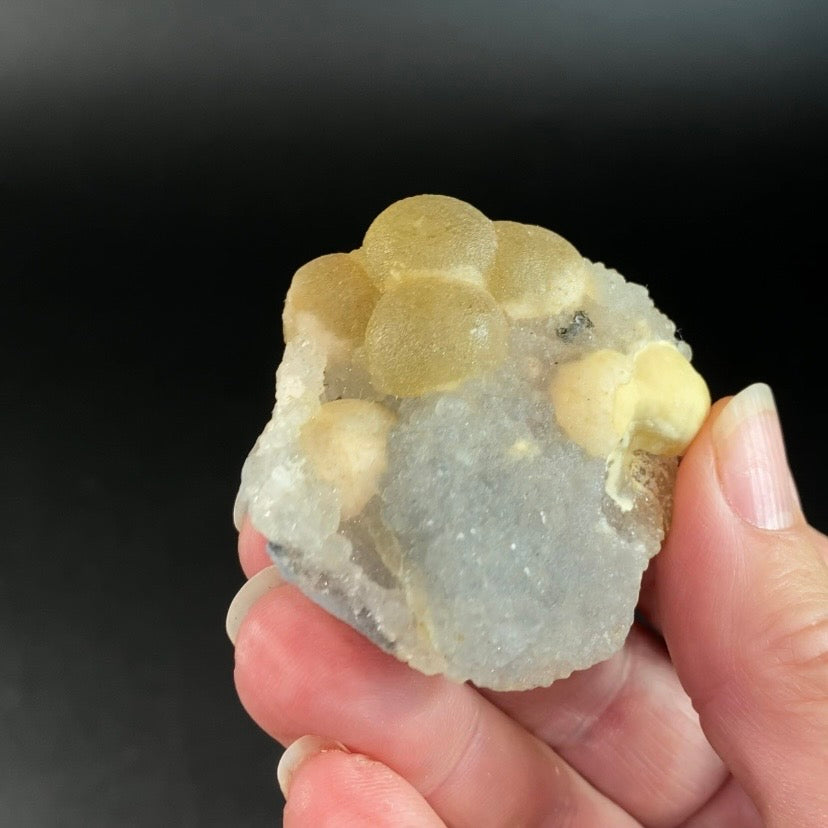 Botryoidal Fluorite on Quartz, Mahodari, Nashik District, Maharashtra, India