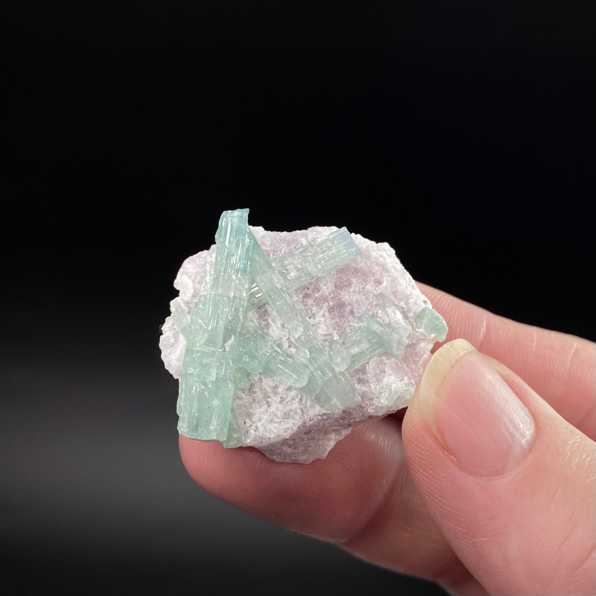 Green Tourmaline and Lepidolite Specimen