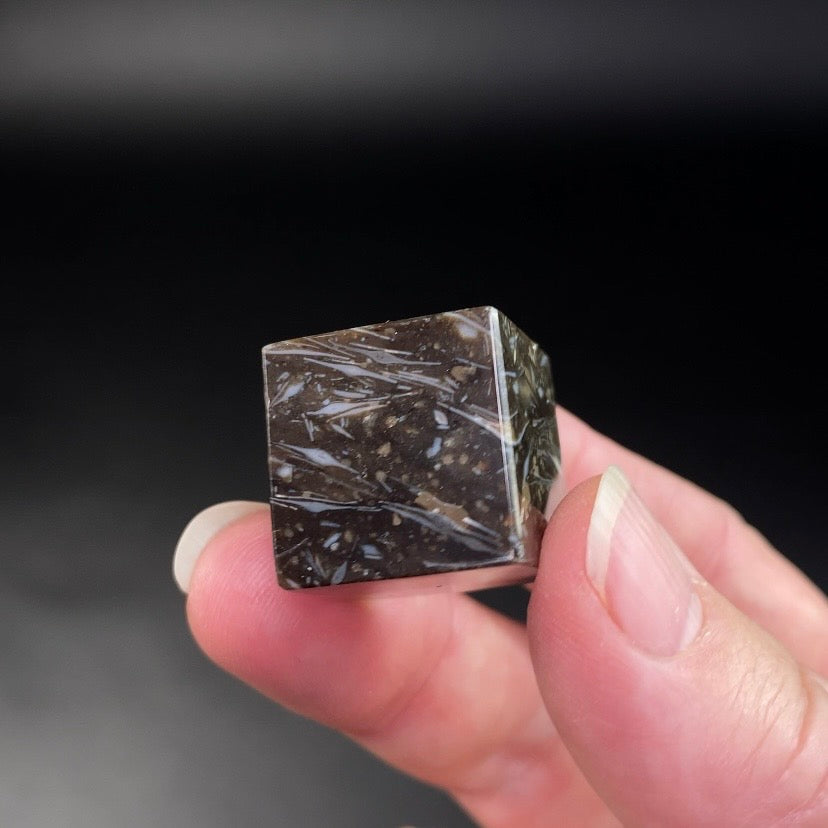 Feather Agate Polished Cube