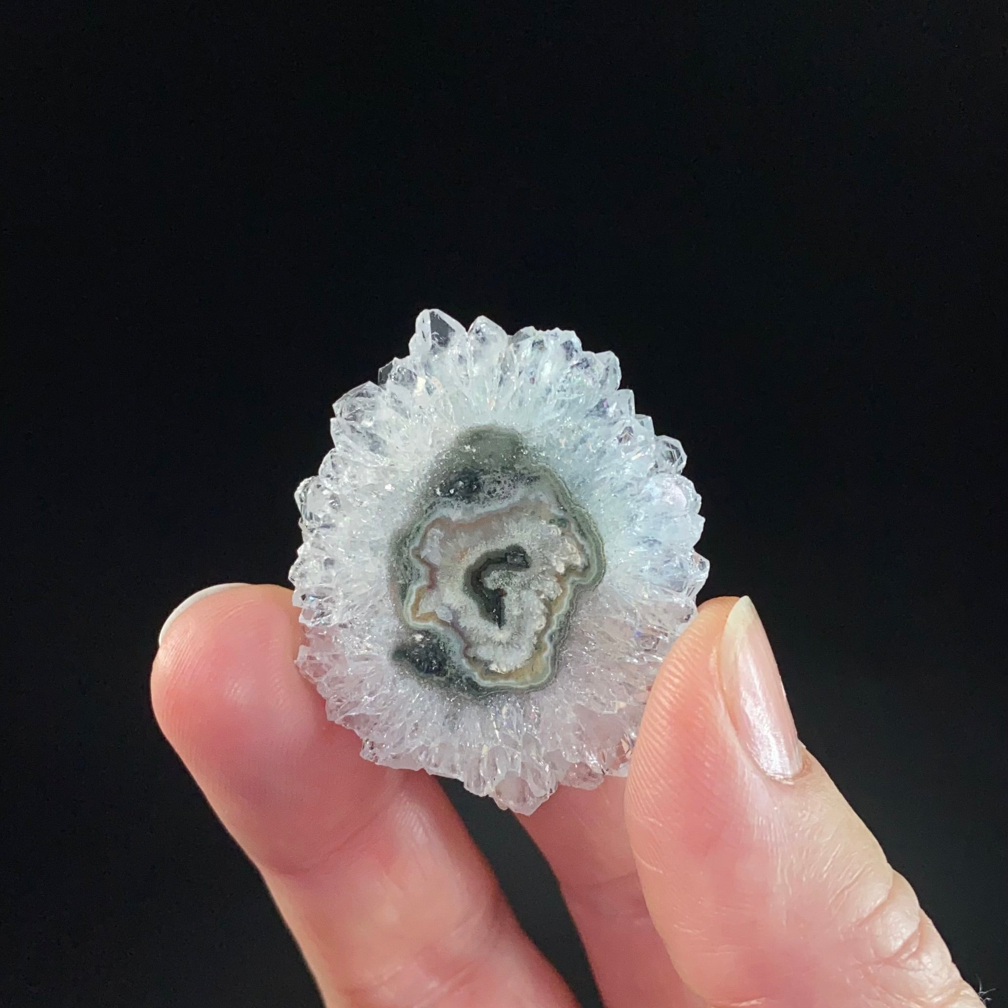 Quartz and Agate Stalactite Slice from Artigas, Uruguay