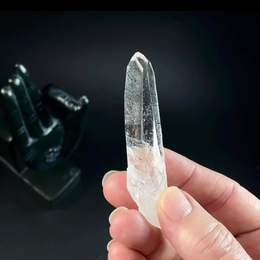 Water Clear Trigonal Habit Quartz Crystal with Starbrary Markings, Minas Gerais, Brazil