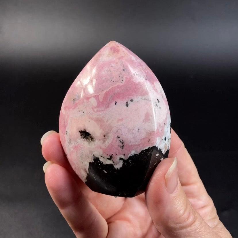 Rhodonite Polished Teardrop Freeform Stone from Peru