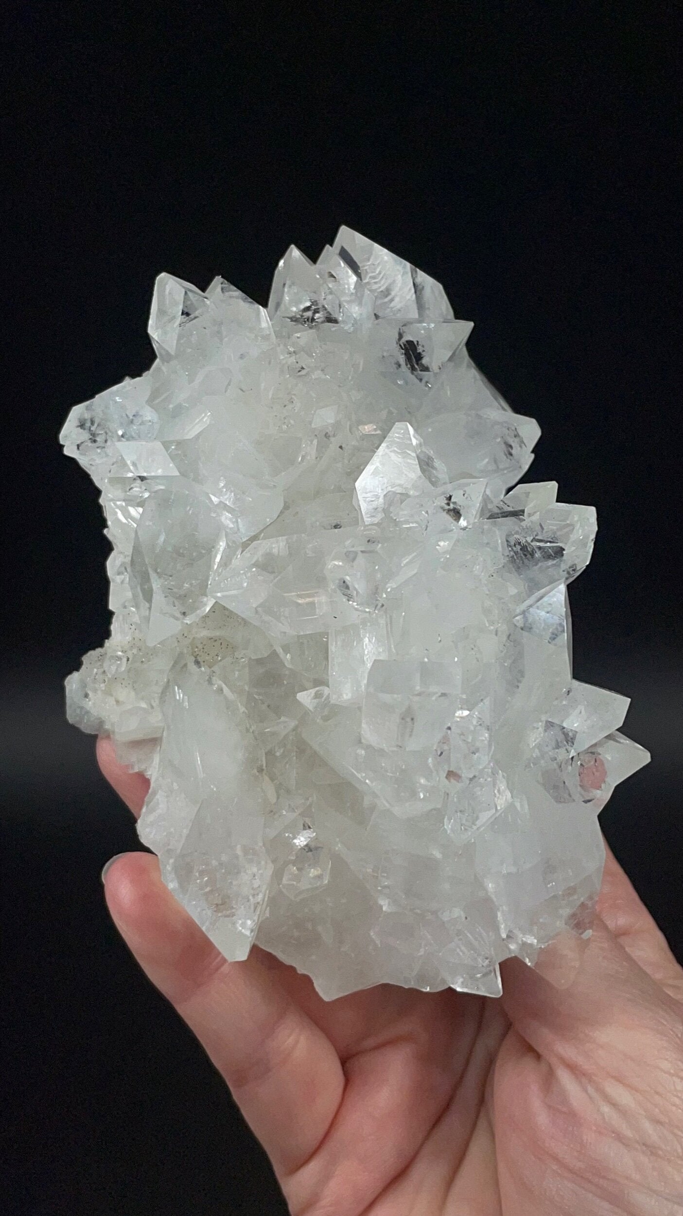 Clear Apophyllite Crystal Cluster