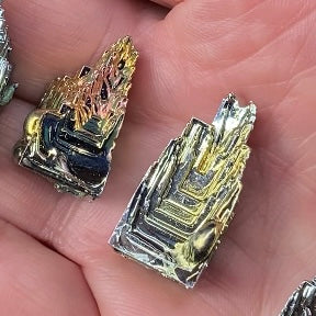 Bismuth Crystal Cluster Iridescent Lab Grown Geometric Formation