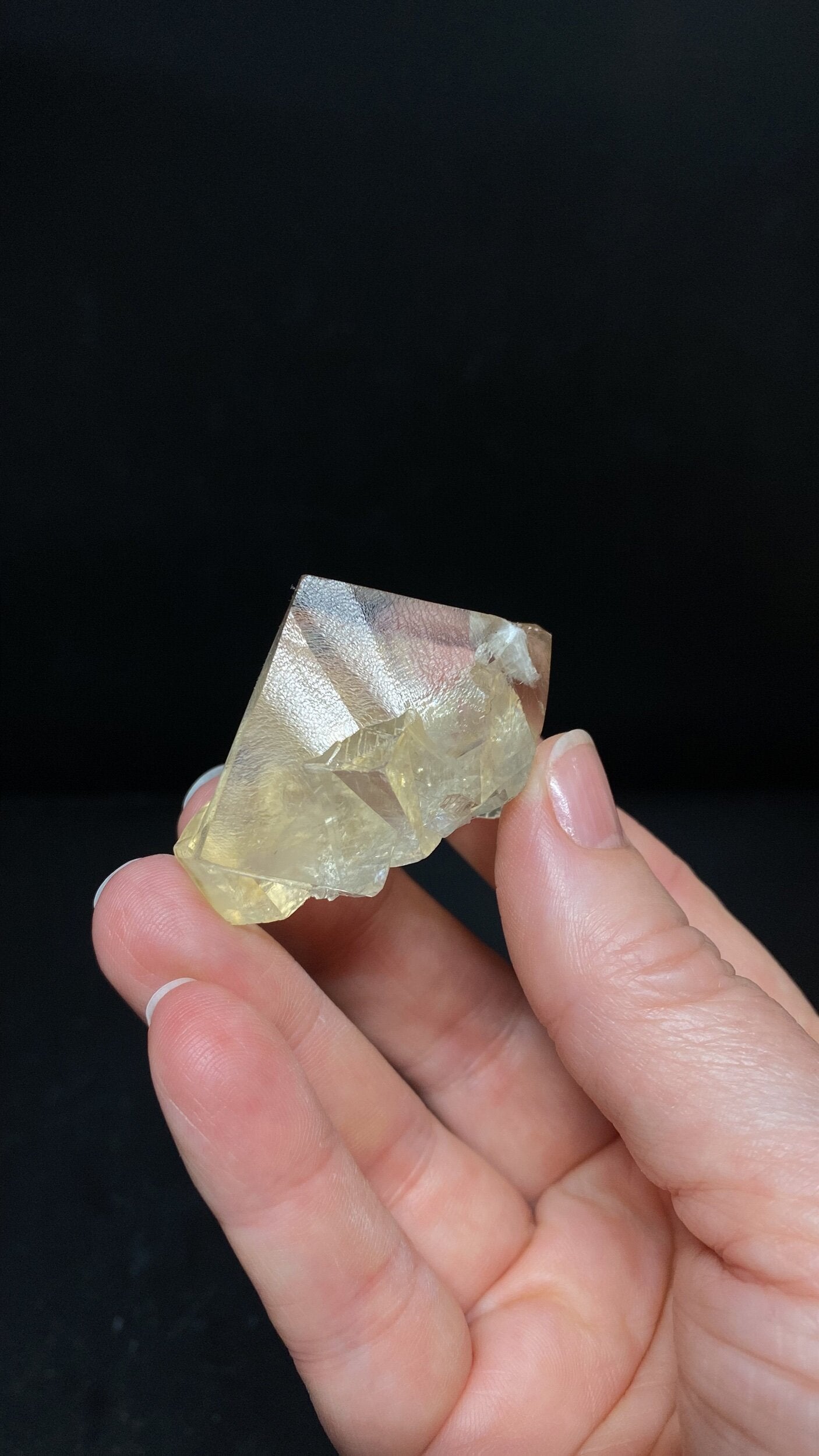 Light Golden Calcite Crystal with Rainbows