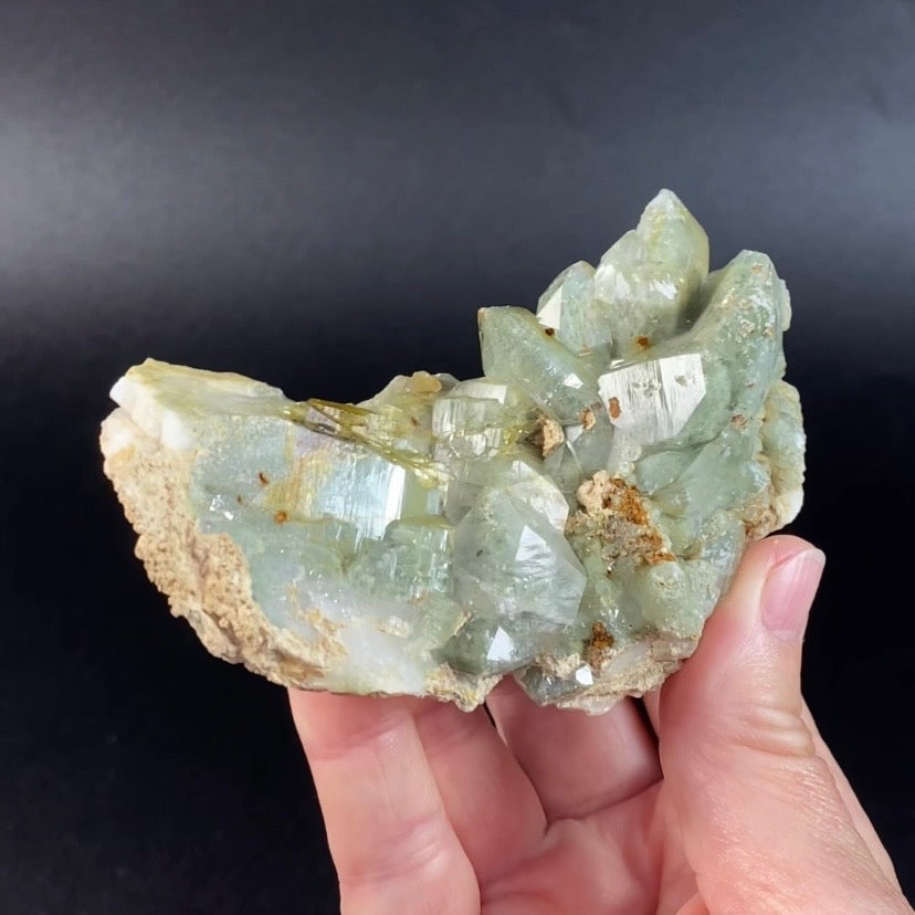 Lustrous Chlorite Included Quartz Cluster