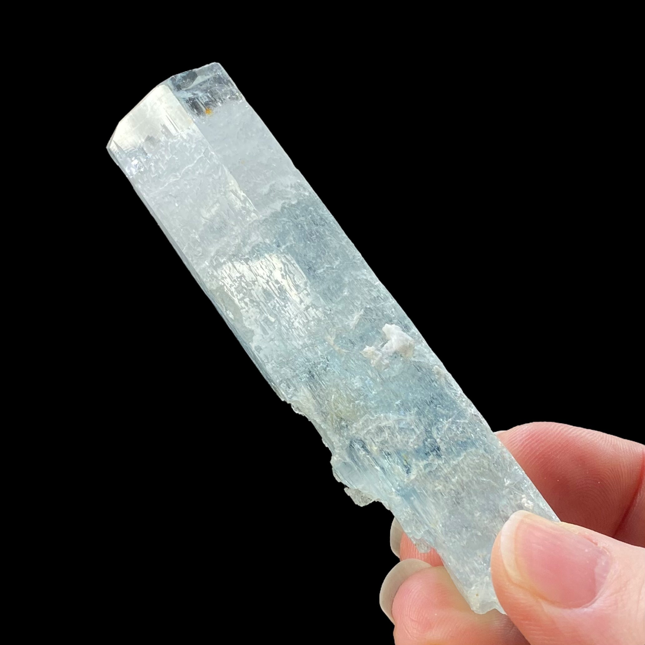 Aquamarine Crystal with Minor Black Tourmaline & Feldspar