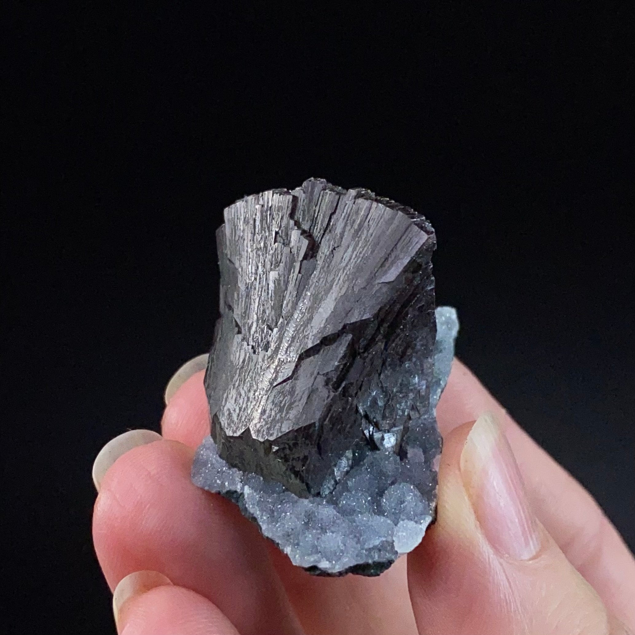 Brown Heulandite Fan with Clear Stilbite Blades on Chalcedony