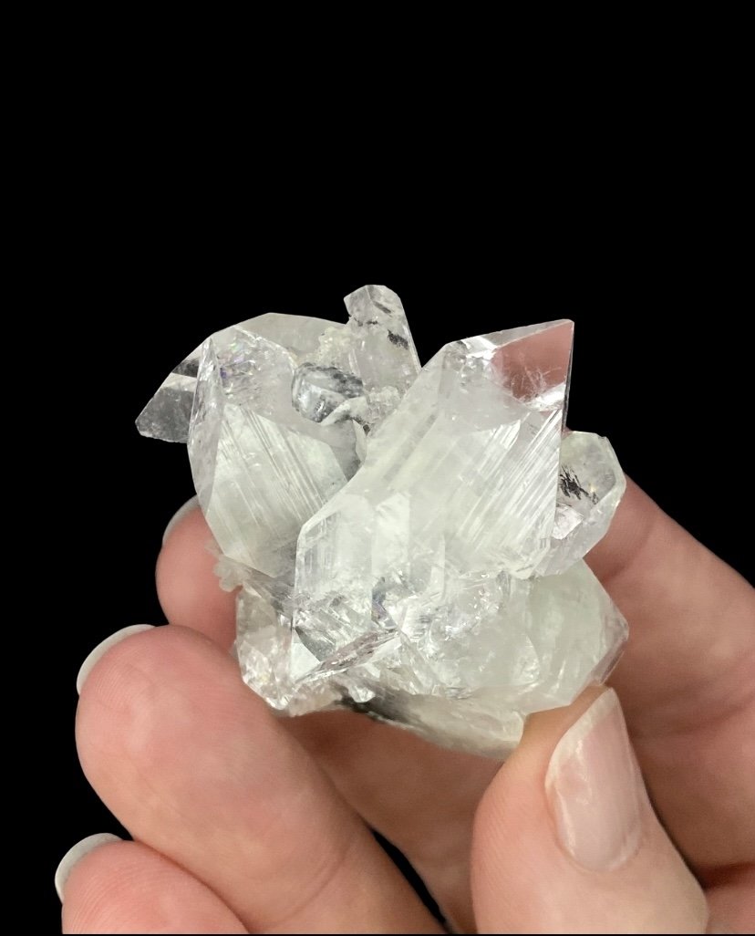 Double Terminated Clear Apophyllite Crystal Cluster