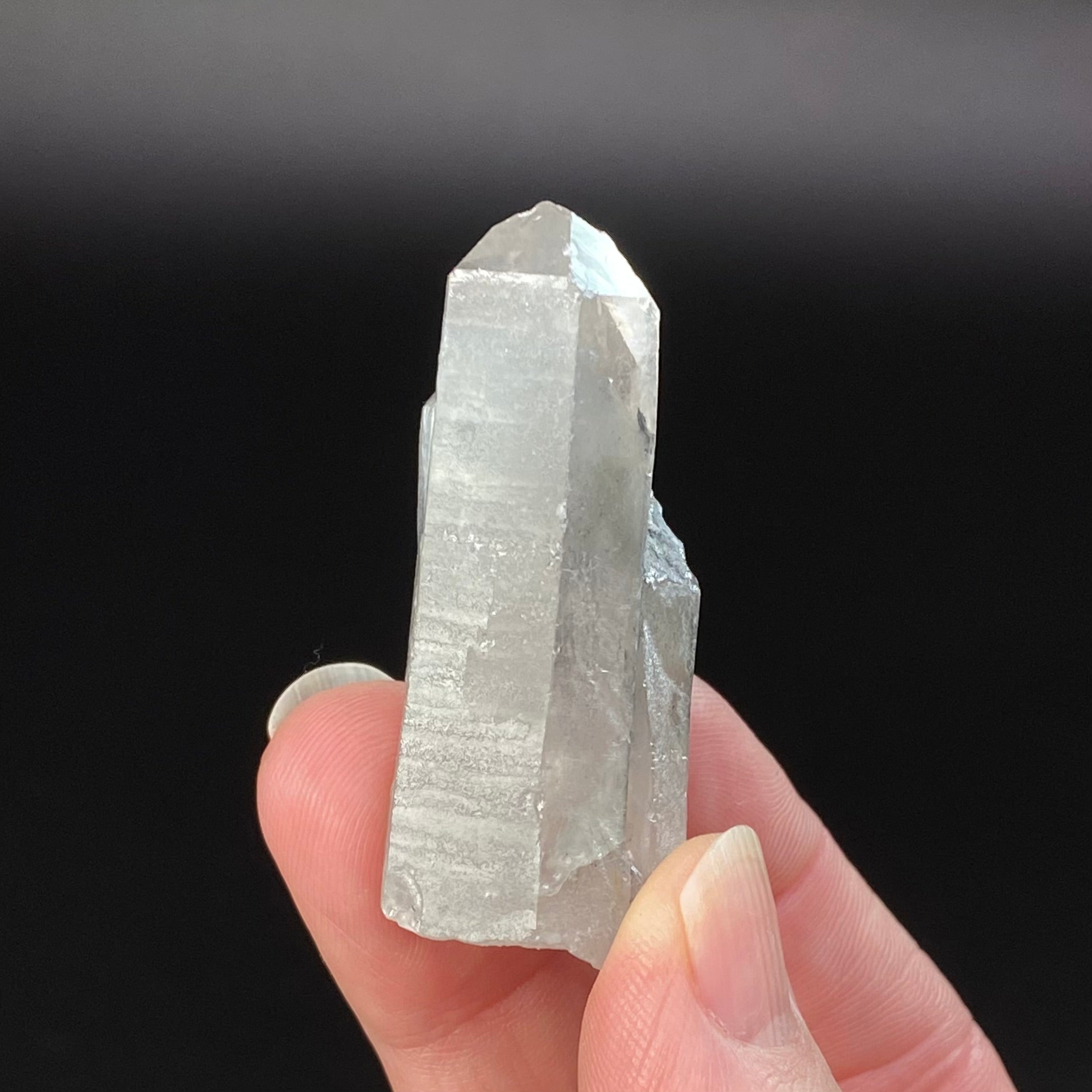 Gray Chlorite Included Twin Quartz Crystal Cluster