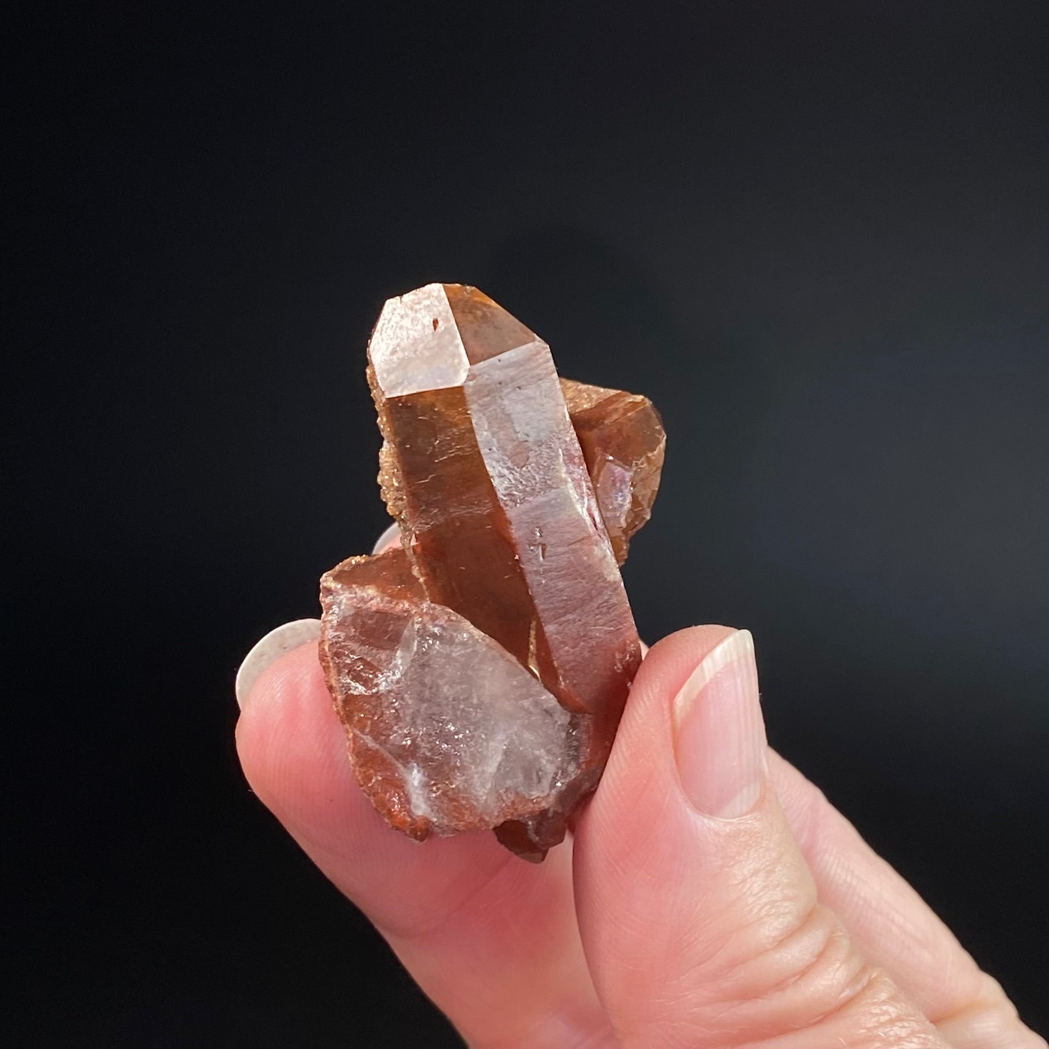 Red Hematite Quartz Crystal Specimen from Tourash, Morocco