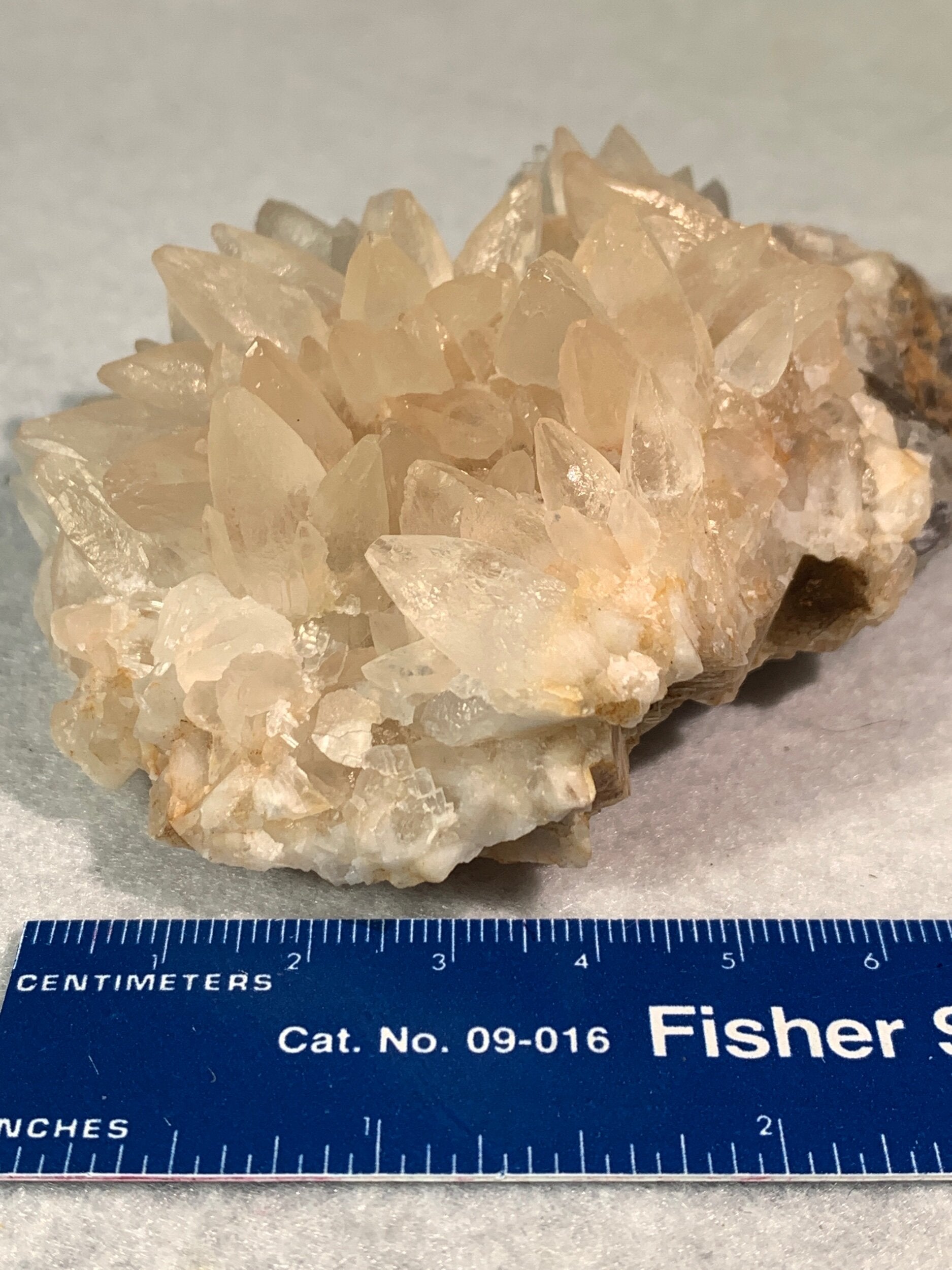 Dog Tooth Calcite Cluster on Purple Fluorite Matrix - UV Reactive - Fluorescent 365 nm Long Wave