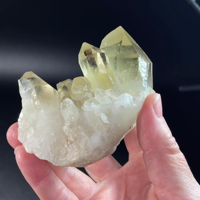 Natural Golden Citrine Quartz Cluster with Dow & Generator Crystals