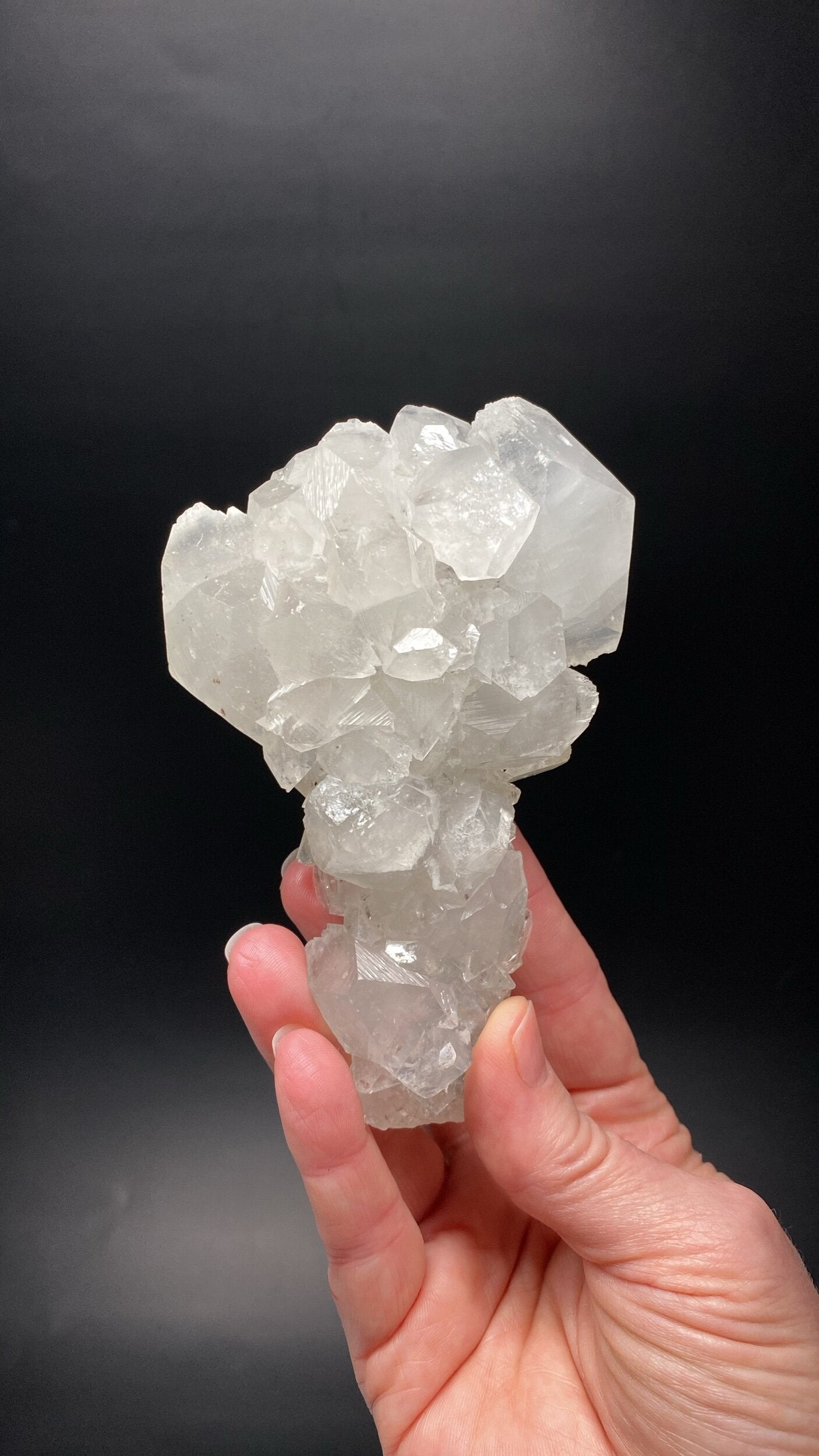 Clear Apophyllite Stalactite Formation Cluster