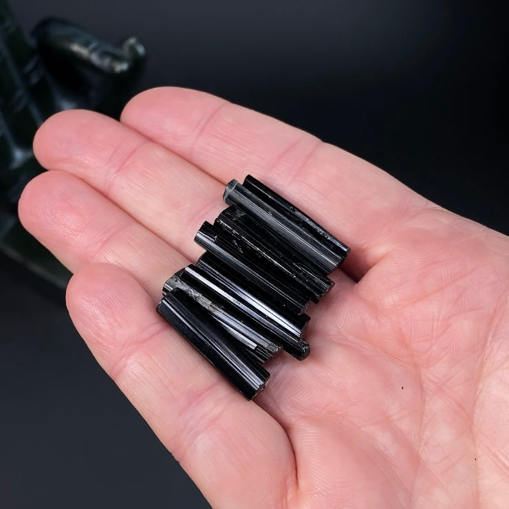 High Grade Black Schorl Tourmaline Rod Crystals 10 Gram Lots, Choose Your Size