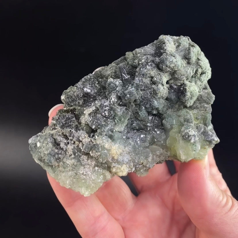 Double Sided Deep and Pale Green Prehnite Cluster