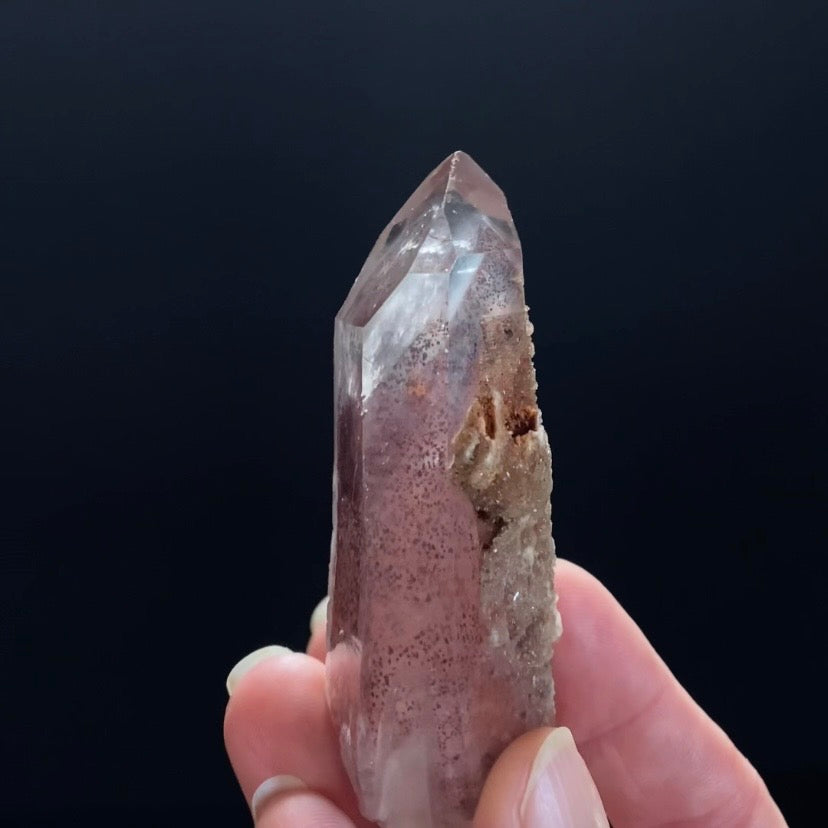 Red Hematite Double Phantom Sunset Quartz Crystal - Tamil Nadu, India