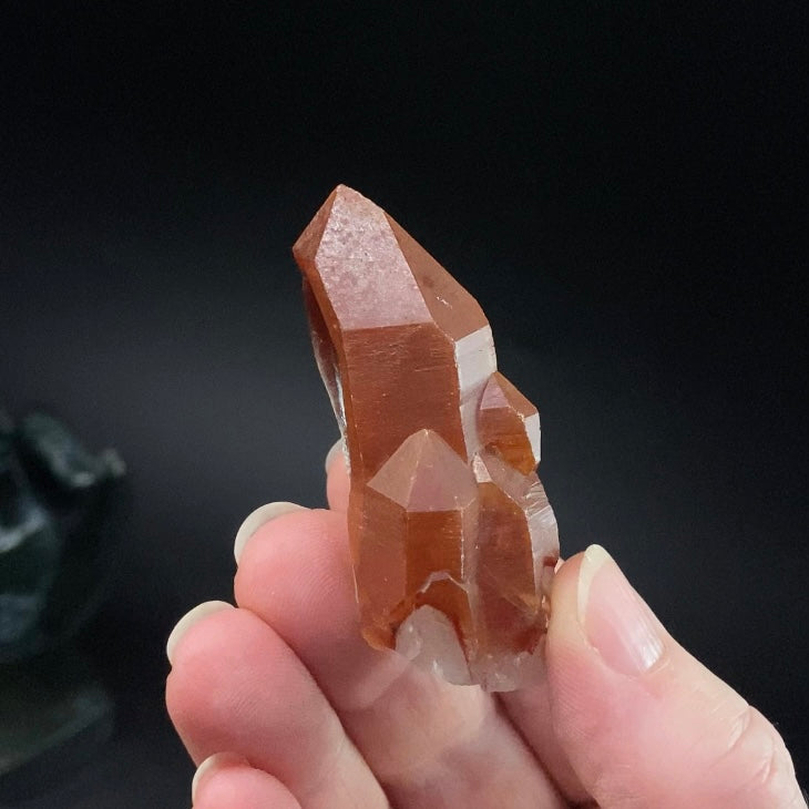 Red Hematite Quartz Crystal Specimen from Tourash, Morocco