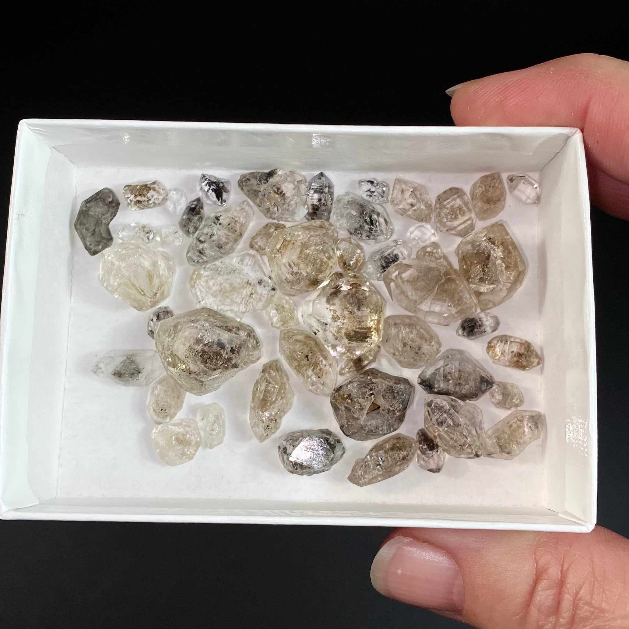 Double Terminated Petroleum Quartz Crystal Lot of 20 Grams Mixed Sizes