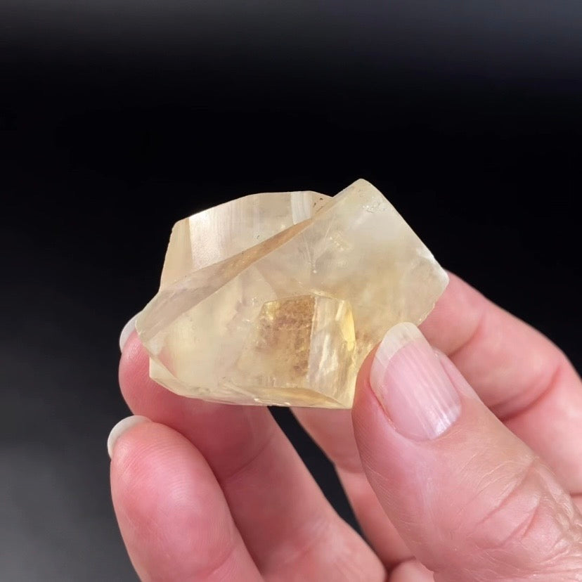 Light Golden Twinned and Inter Grown Calcite Crystals
