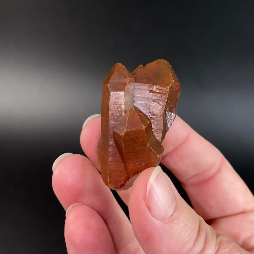 Red Hematite Quartz Crystal Specimen from Tourash, Morocco