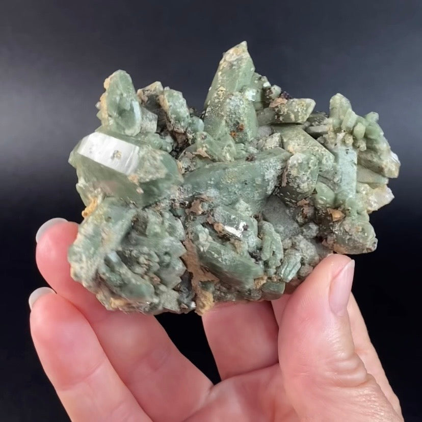 Lustrous Chlorite Included Quartz Cluster
