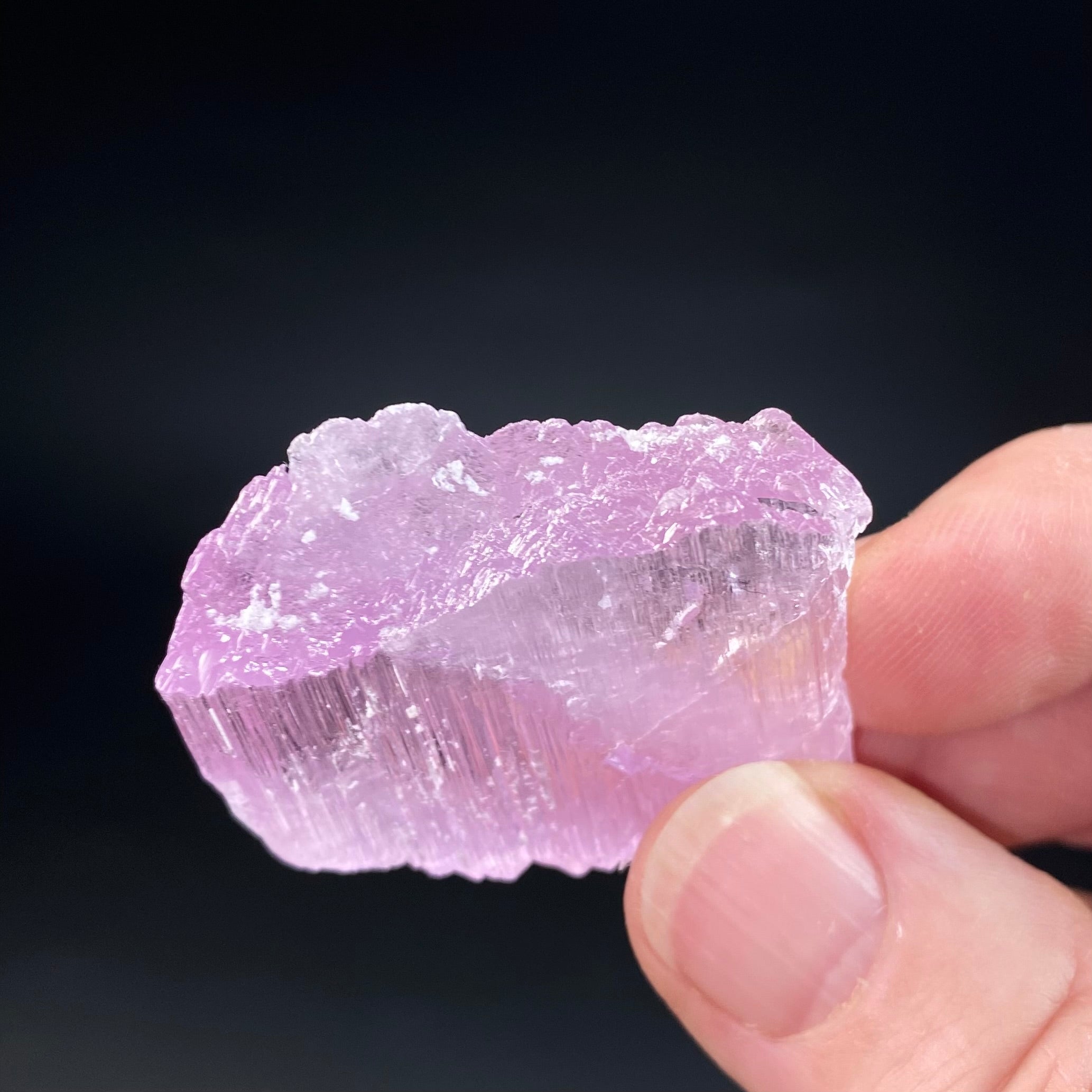 Pink Kunzite Spodumene Crystal, Fluorescent with Multiple Terminations