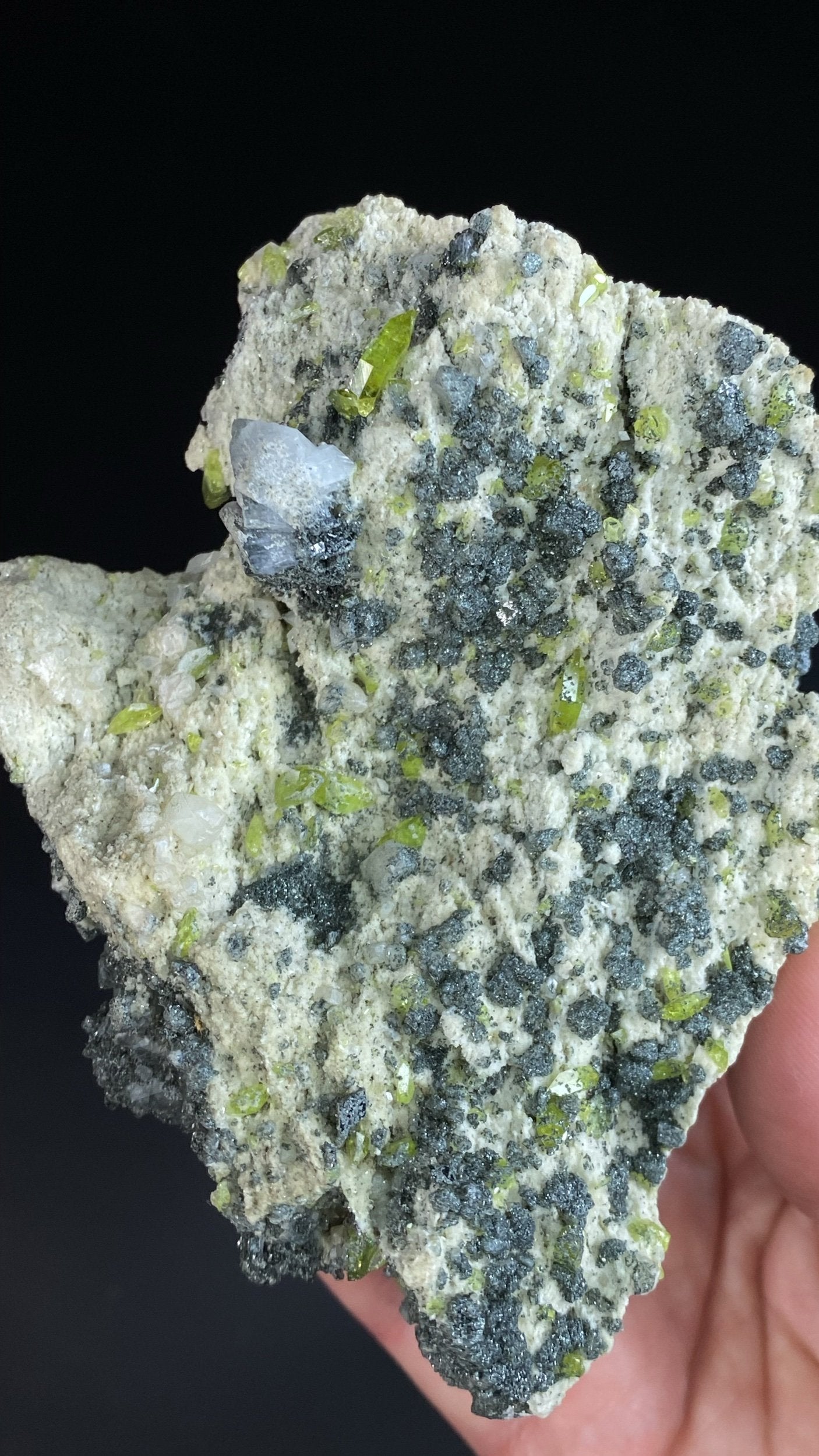 Titanite Sphene Crystals and Colusite on Matrix