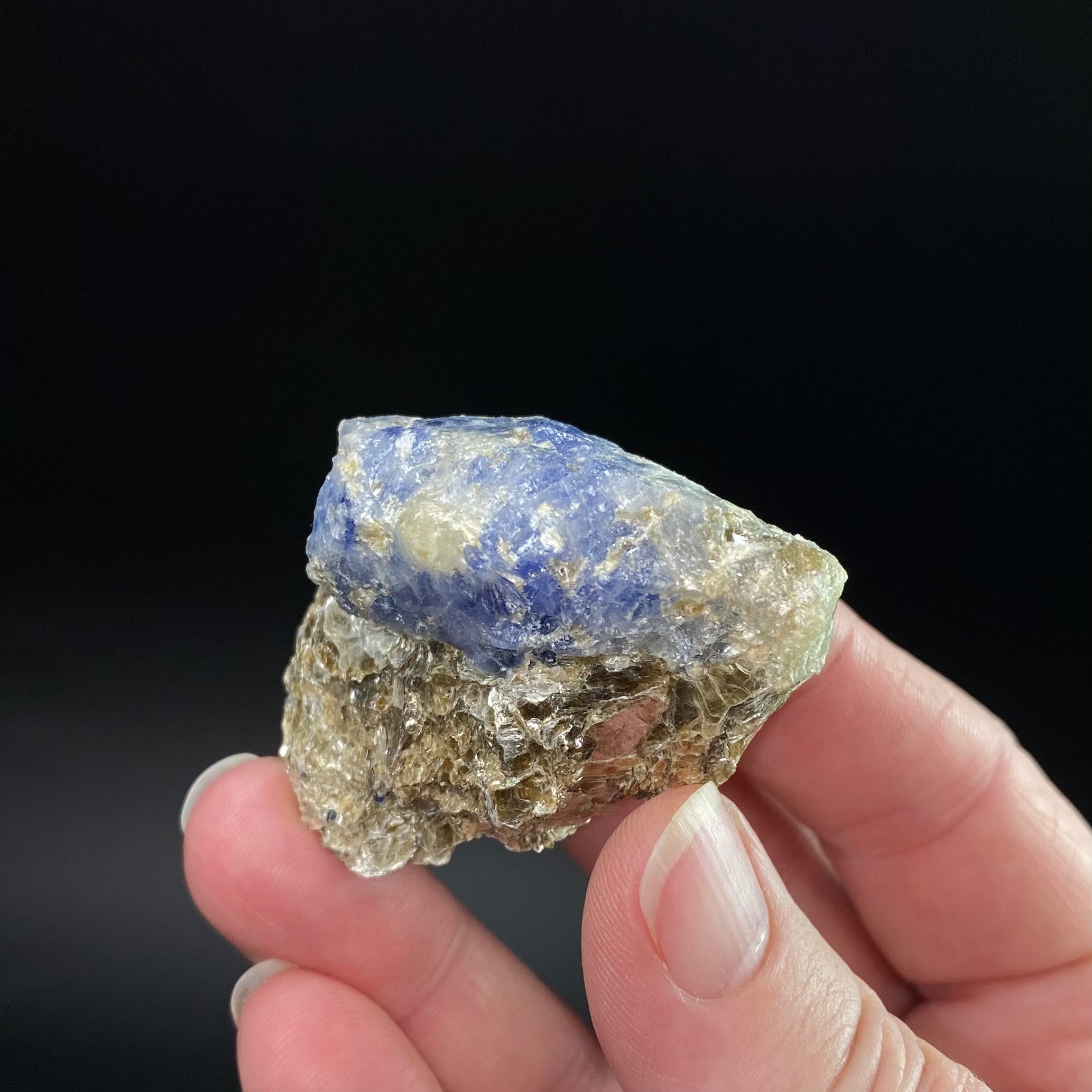 Blue Sapphire with Mica Schist, Badakhshan, Afghanistan