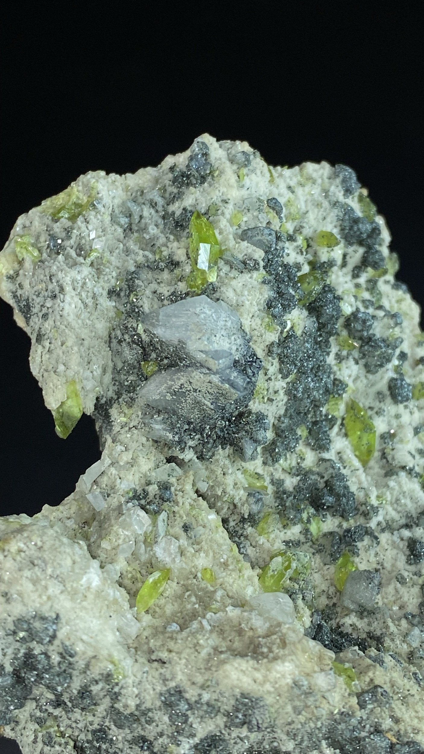 Titanite Sphene Crystals and Colusite on Matrix