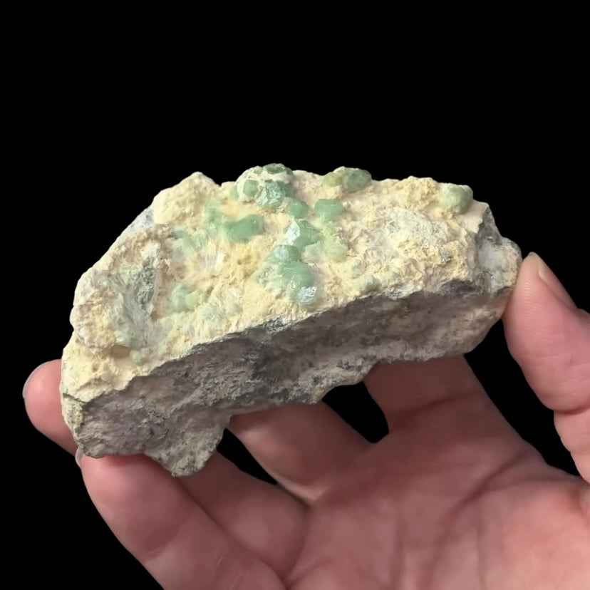 Green Demantoid Garnet Crystals on Matrix