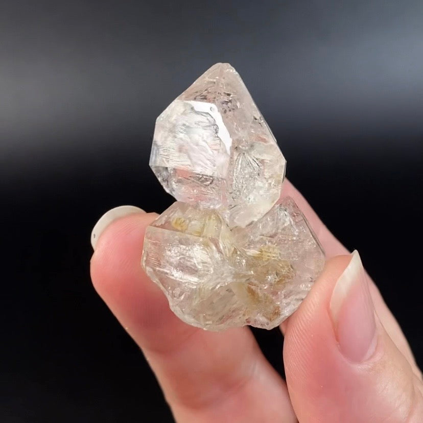 Double Terminated Fenster Window Quartz Crystal Cluster