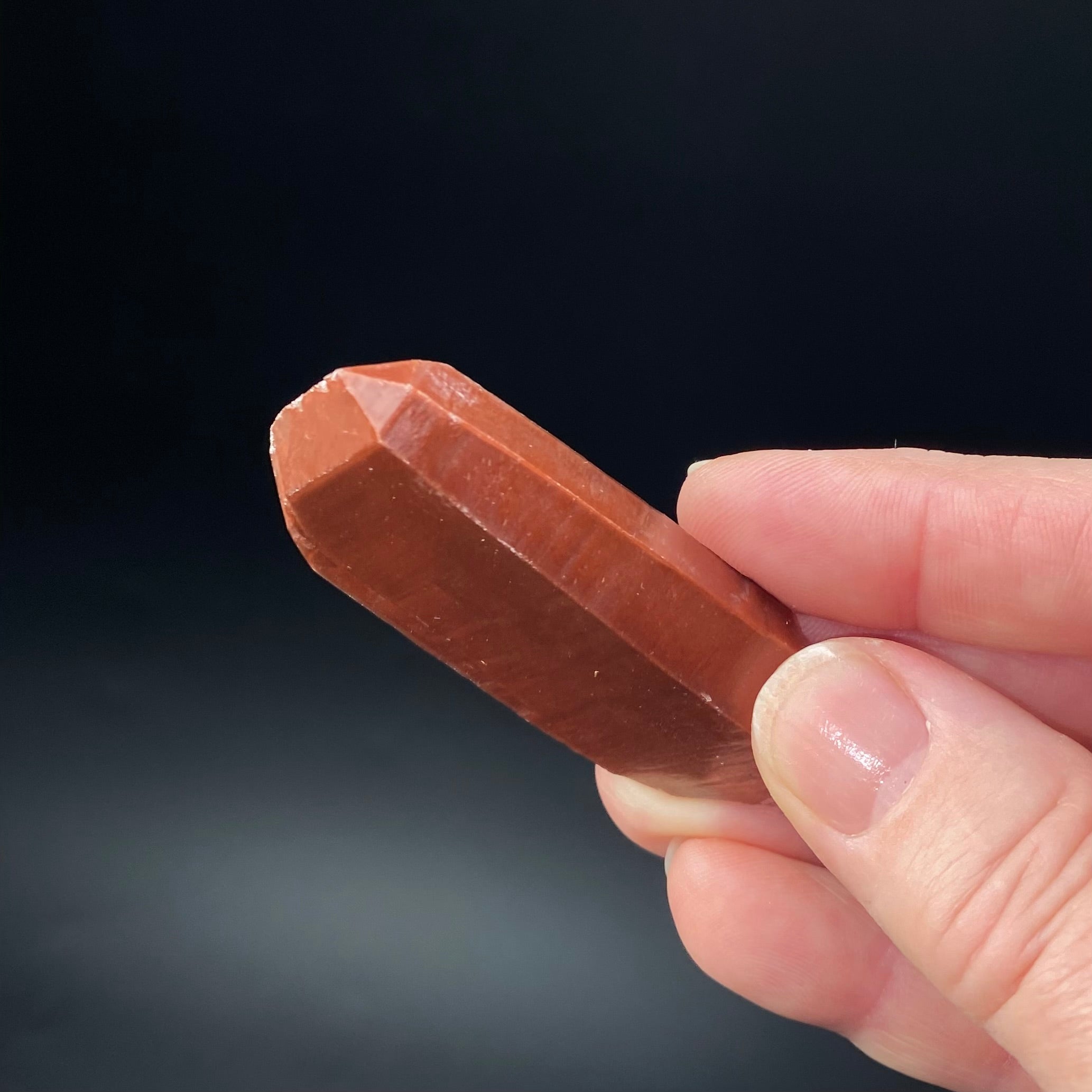 Red Hematite Tabular Quartz Crystal Specimen from Tourash, Morocco